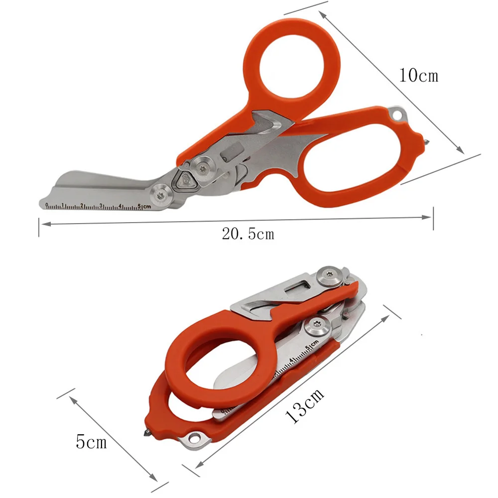 Outdoor Multifunctional Scissors First Aid Gear Tactical Folding Scissors Survival Tools Camping Hunting Equipment