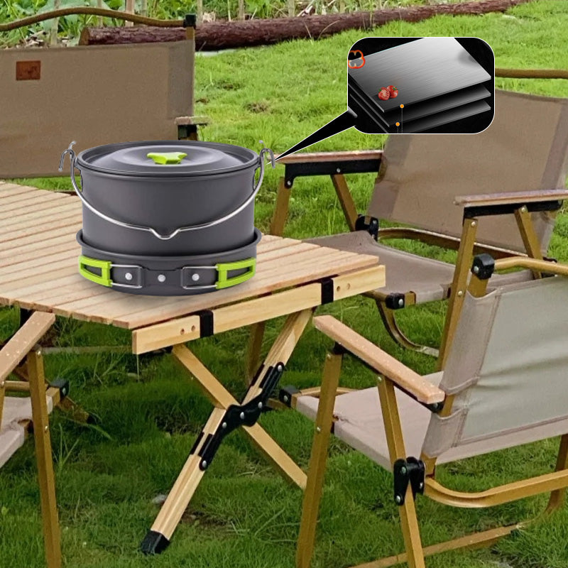 A solid, lightweight and portable camping cookware set.
