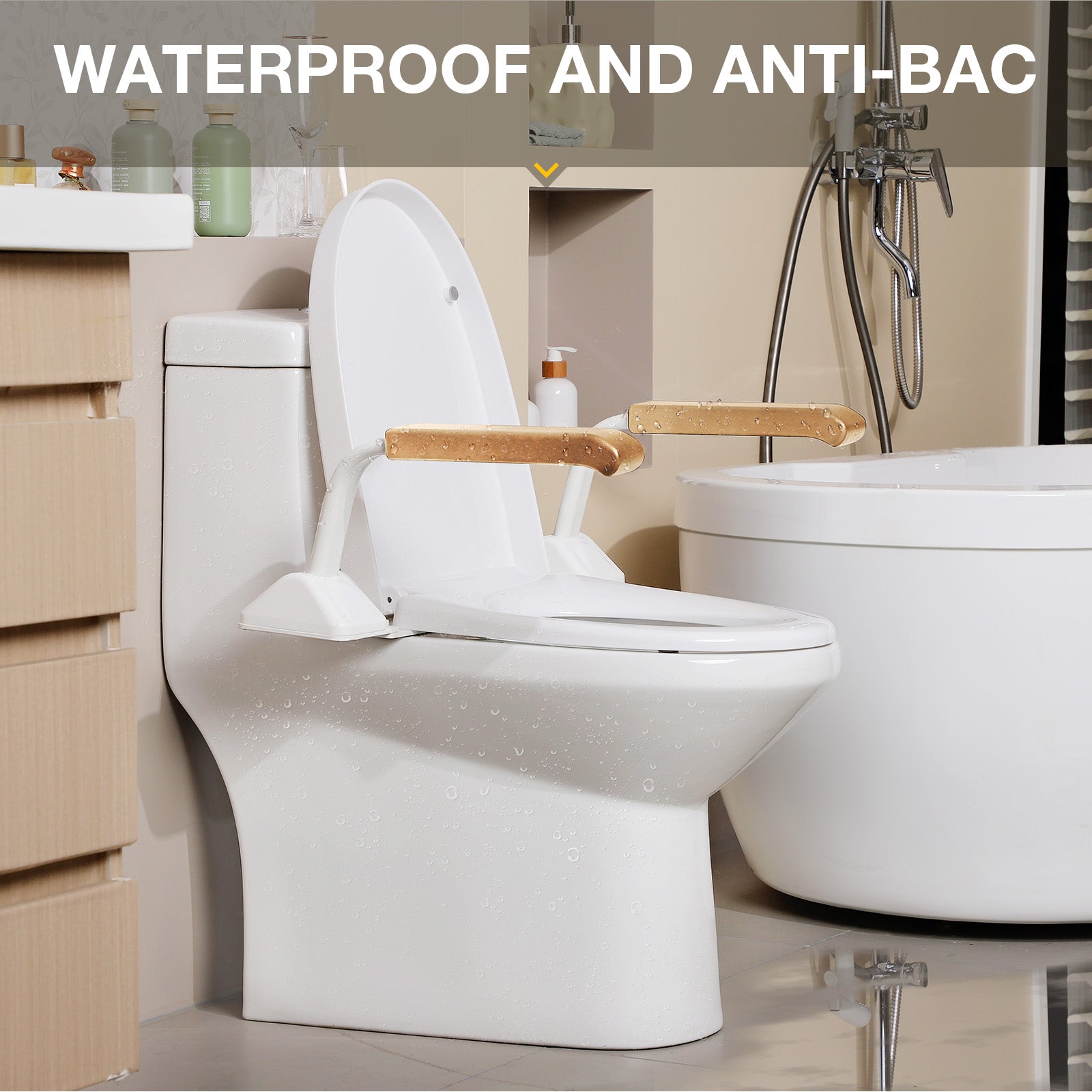 Toilet Safety Rails Frame For Seniors, Heavy Duty Adjustable Handicap Toilet Seat With Handles Over Toilet, Foldable Disabled Elderly Assistance Products, Handicap Accessories For Daily Living