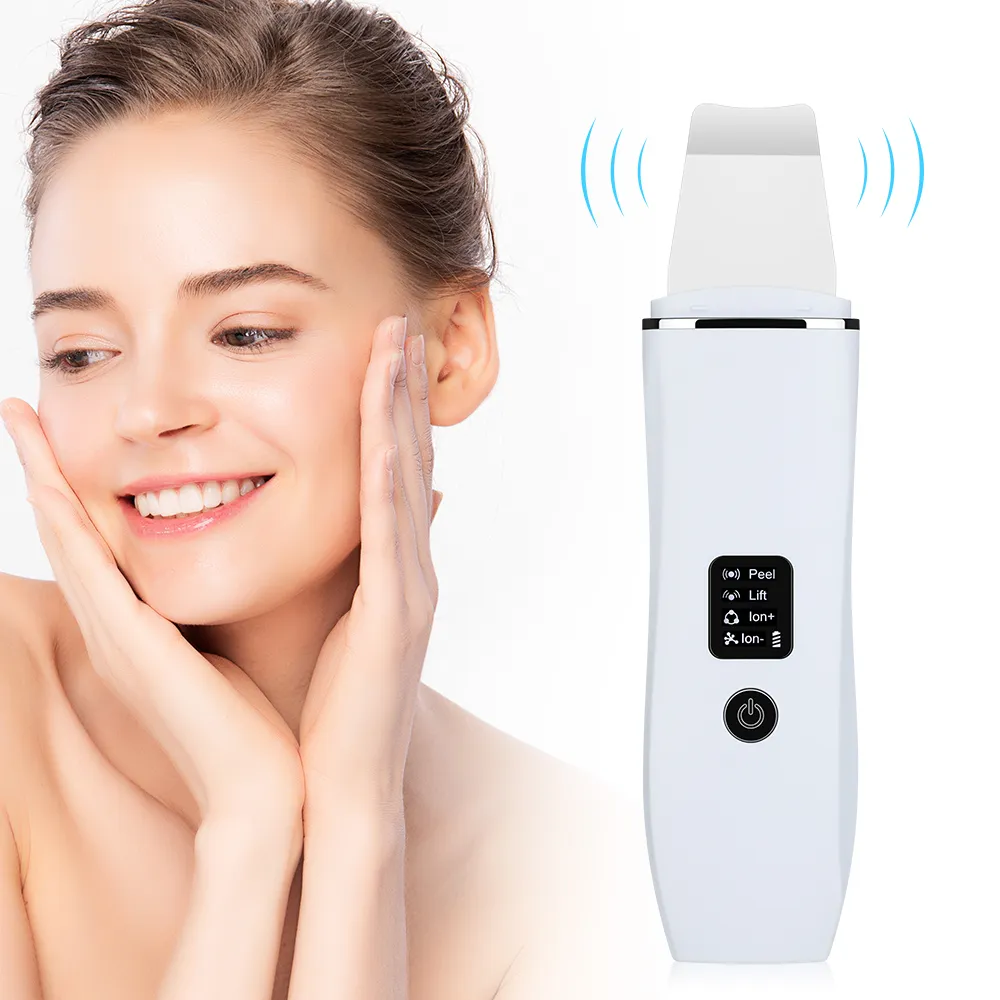 Ultrasonic Skin Scrubber with 4 Modes - Deep Cleansing Facial Spatula for Blackhead Removal and Pore Cleansing - Electric Pore Shoveling Machine