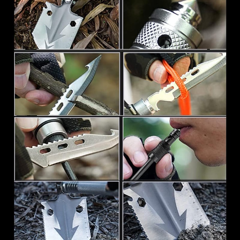 🔥Camping artifact🏕️-🛠️Multi-Purpose Camping Survival Shovel With Camouflage Bag