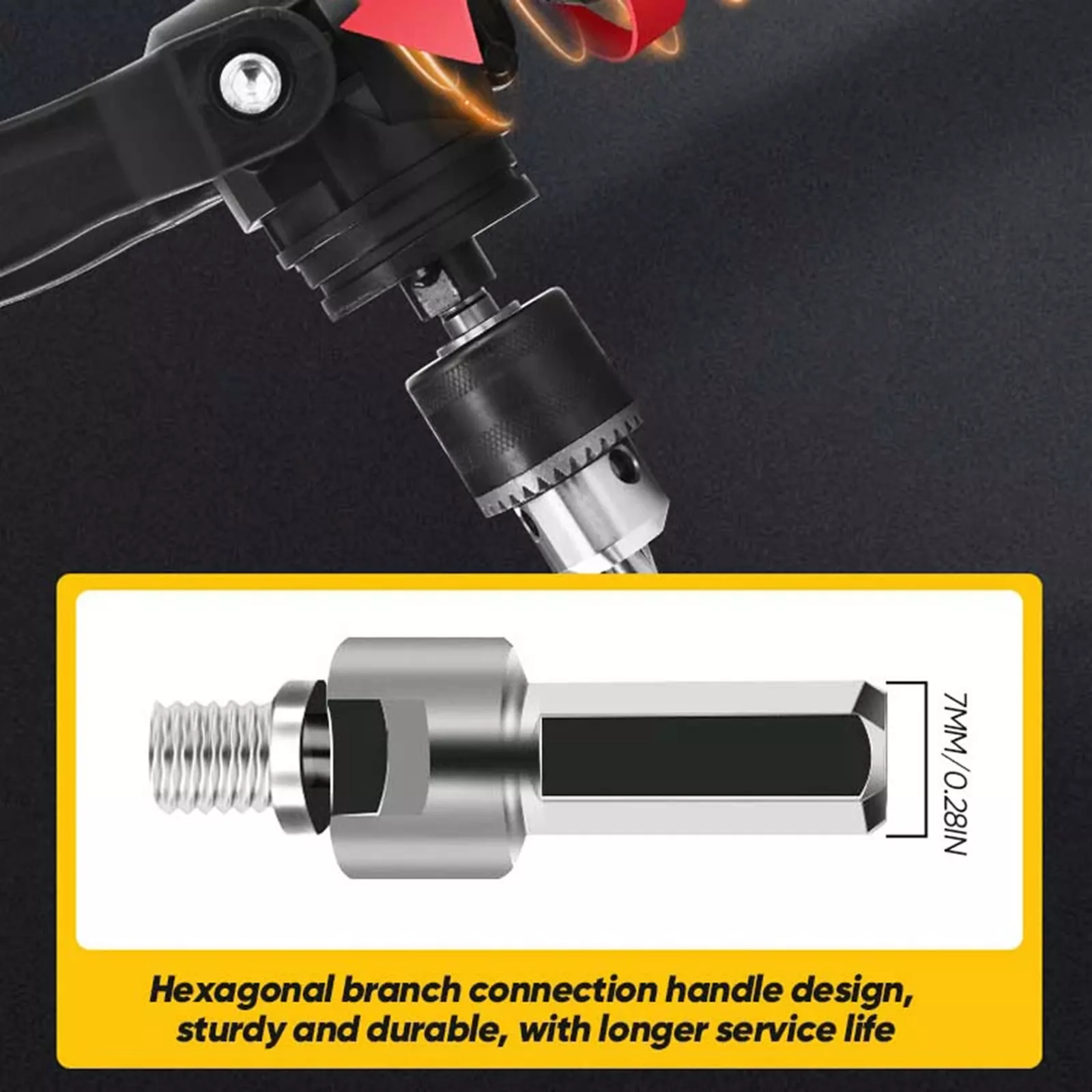 90 Degree Right Angle Drill Adapter Key Chuck Extension Holder for Electric Tool