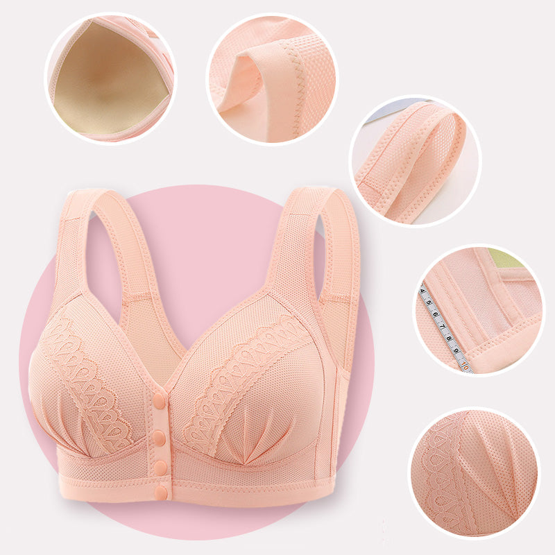 🔥2024 New Style Front Button Breathable and Skin-Friendly Cotton Bra [1+1 Free]