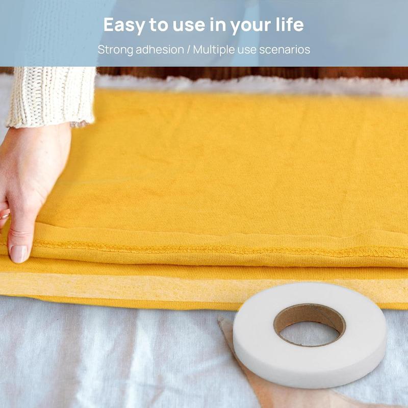 Stitch Witchery 140 Yards Iron on Hemming Tape - 2 Rolls, 0.59 inch No Sew No Iron Fusible Tape for Hemming, Curtains, Pants, Clothes