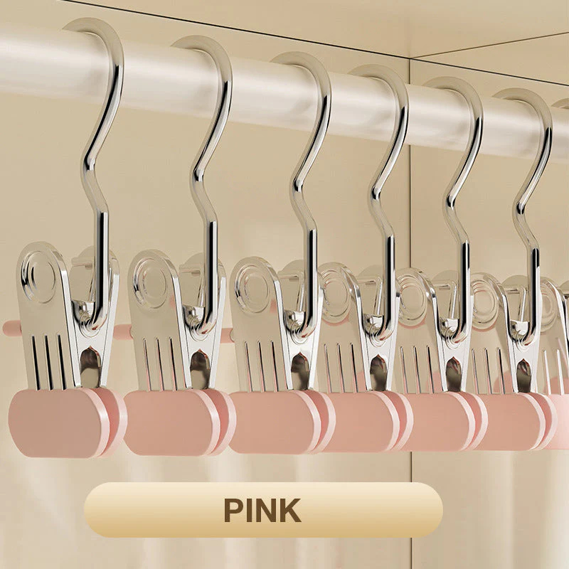 👔🧺 Multifunctional Drying Rack Hangers with Clips - Powerful, Non-Slip Rubber Coating & Durable Stainless Steel (Ideal for Washing Machine & Storage)