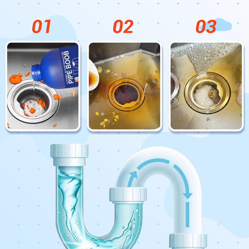 A powerful agent for unclogging and refreshing pipes.