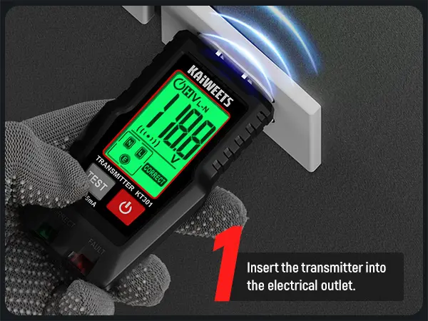 Product Introduction of KAIWEETS AC Circuit Breaker Finder Tool with Alert LCD Display, 2-Piece Set Electric Tester and Voltage Tester with Transmitter and Receiver, NCV Function & Flashlight, Non-Contact Cable Tester and Integrated GFCI Outlet Tester, Portable Detector 7