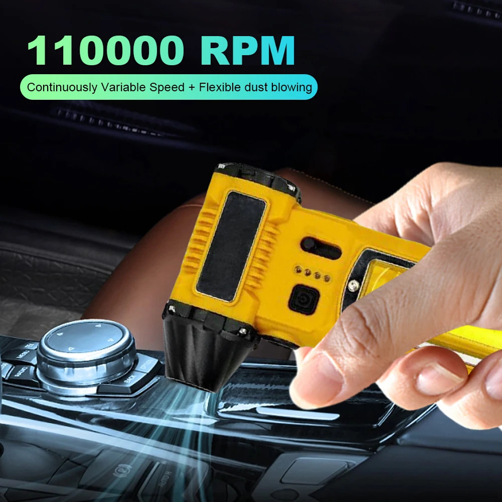 110000 RPM Car Handheld Hair Dryer with Light Turbo Violent Fan 