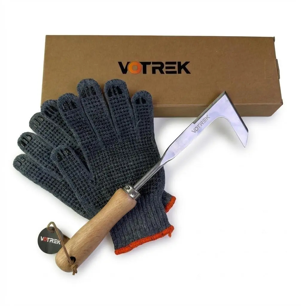 2026 New Crack Weeder Tool Crevice Cleaning Tool 12" Stainless Steel Manual grass Puller Tool Beech Wood Handle for Sidewalk Driveways Patio Paver Narrow and Wall Gaps