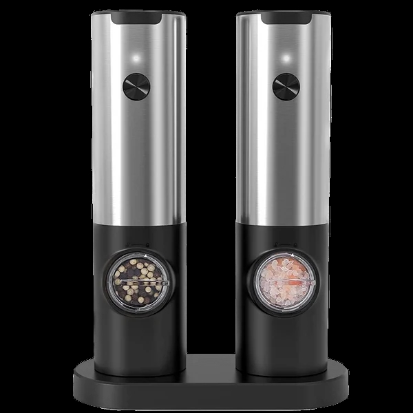 Electric All-In-One Spice Grinder: One-Touch Pepper & Salt Mill