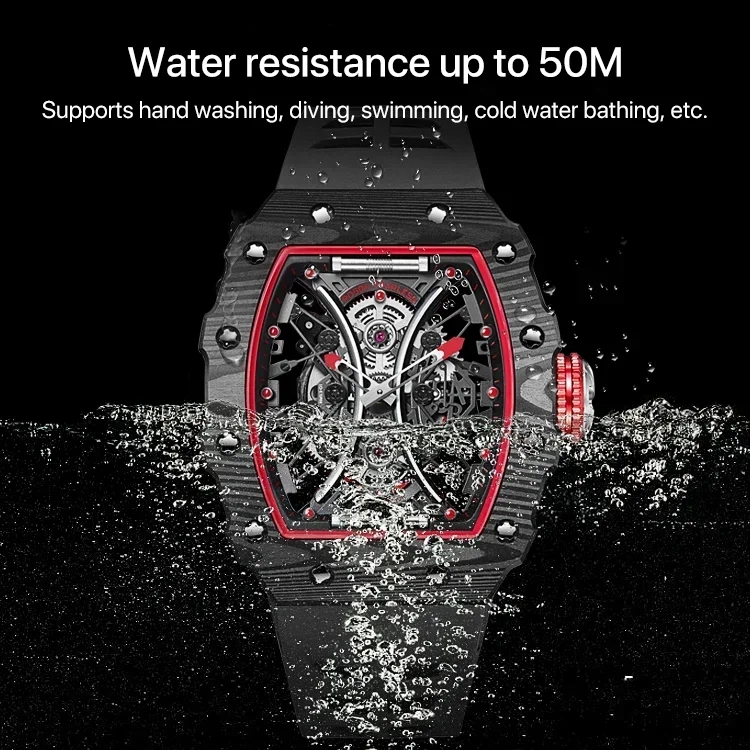 Men's Silicone Waterproof Luminous Richard Watch
