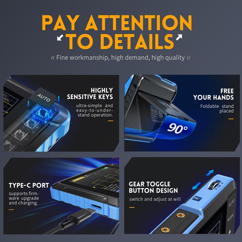 2 in 1 Handheld Oscilloscope/DDS Signal Generator Digital Portable Automotive Oscilloscope