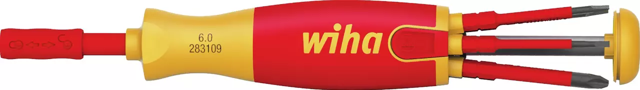 Screwdriver with bit magazine