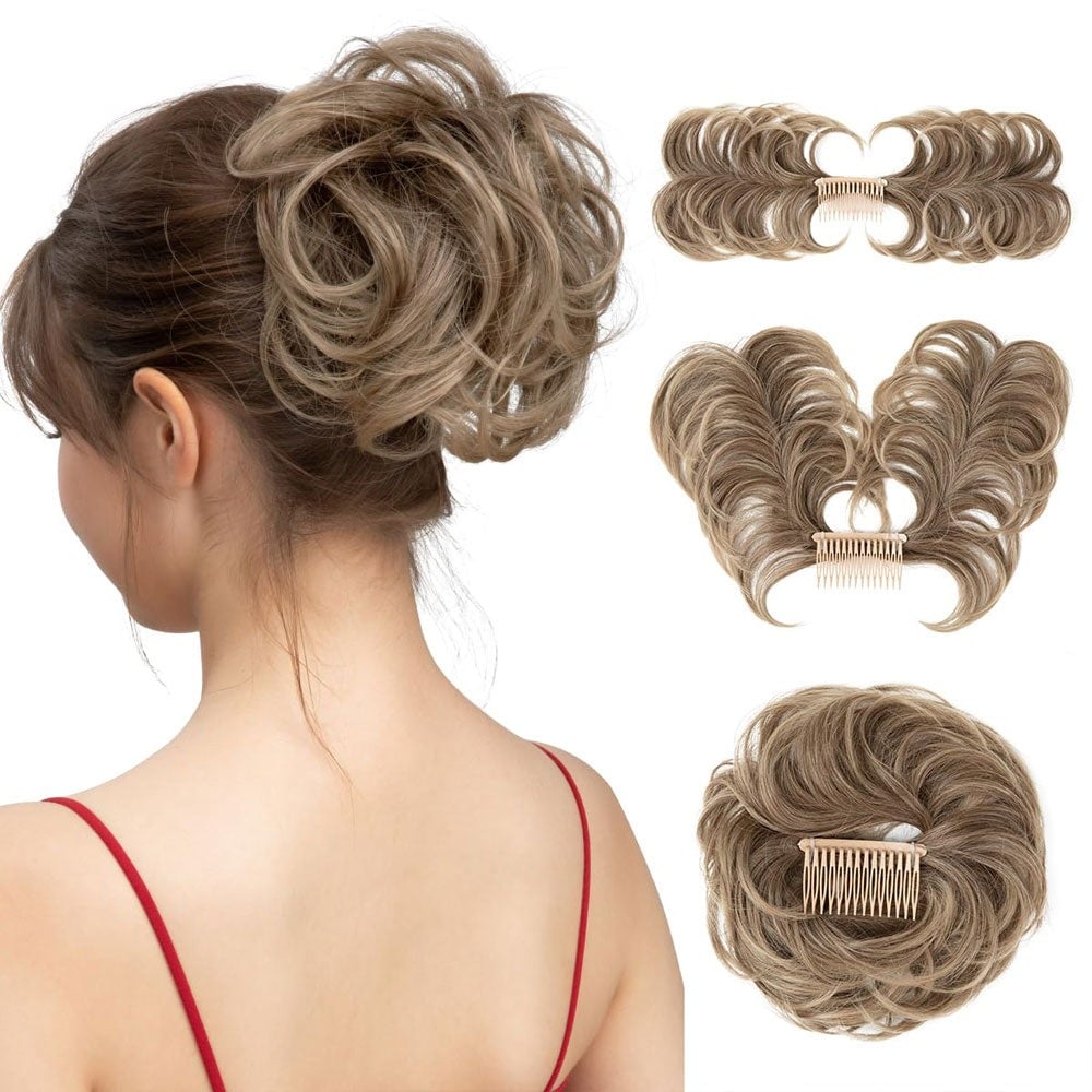 Messy Bun Hair Piece Side Comb Clip in Hair Bun Hairpiece