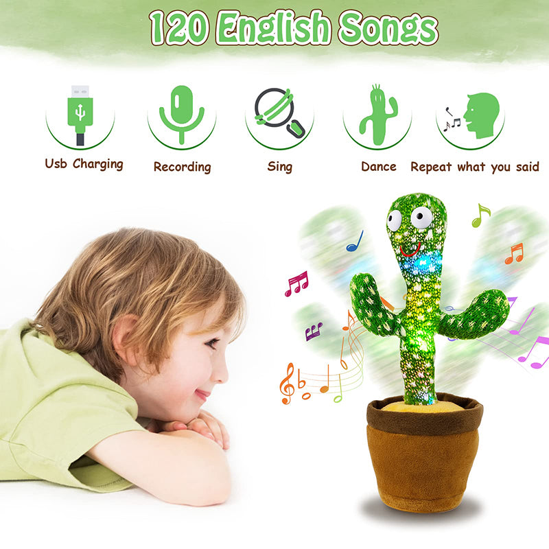 Dancing Cactus Baby Toy Mimicking Talking and Singing Cactus Toy for Boy and Girl Kids Gift