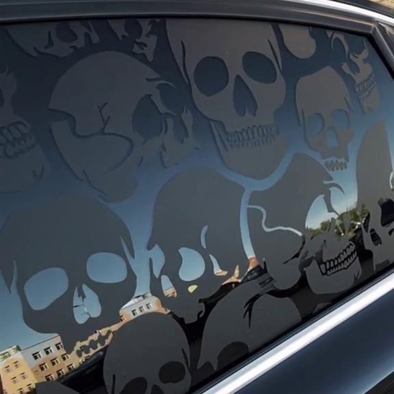 Custom Car Window Full Coverage Skull Decal