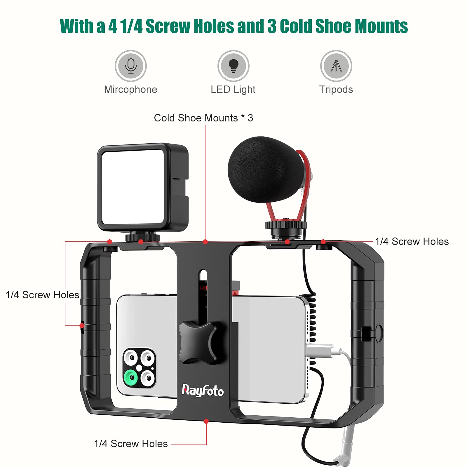 Smartphone Video Rig Handheld Phone Video Cage 