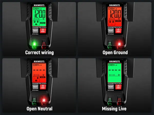 Product Introduction of KAIWEETS AC Circuit Breaker Finder Tool with Alert LCD Display, 2-Piece Set Electric Tester and Voltage Tester with Transmitter and Receiver, NCV Function & Flashlight, Non-Contact Cable Tester and Integrated GFCI Outlet Tester, Portable Detector 12
