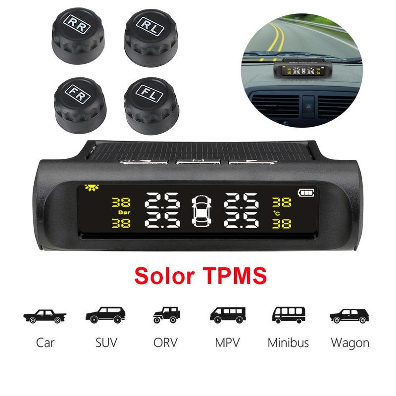 Solar powered car tire pressure monitoring tool, TPMS tire pressure monitoring system, wireless TPMS monitor