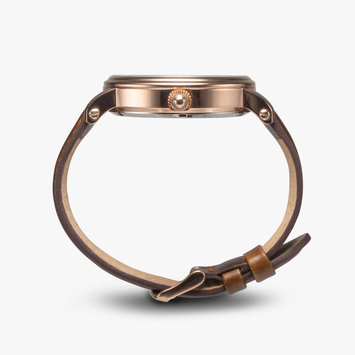 Shepherd's Delight Automatic 46mm Display Back Leather Strap Watch For Her