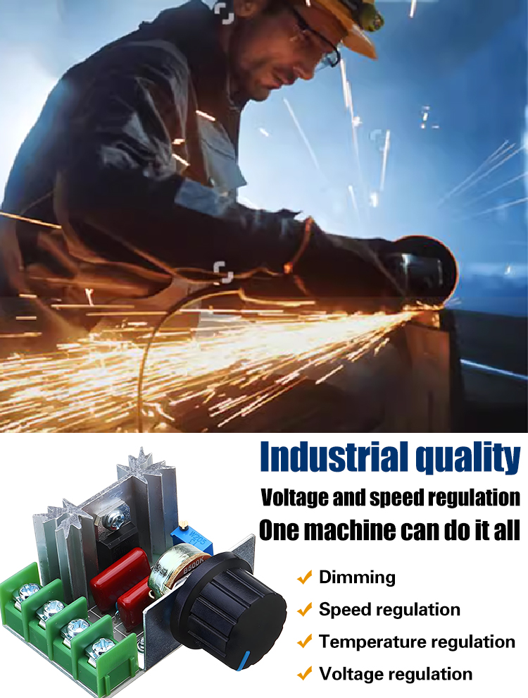 🔥【2/4/6 pieces】🧰High-performance 2000W electronic voltage regulator, 220V dimmer, speed control, temperature control.