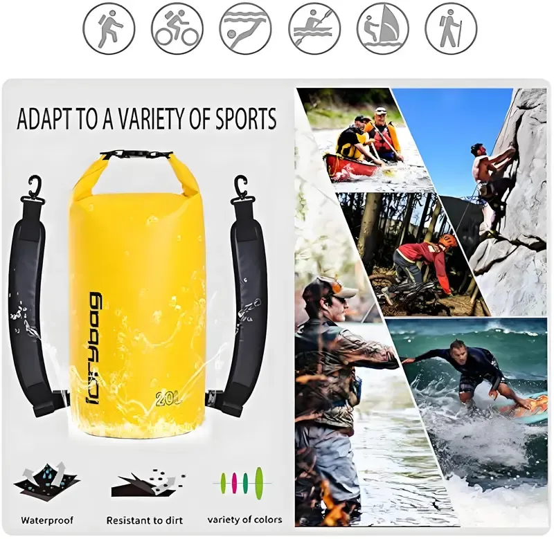 IDRYBAG Waterproof Backpack Dry Bag for Men and Women, Floating Bag Dry Backpack 2L/5L/10L/20L/30L, Waterproof Dry Bag for Kayaking, Boating, Canoeing, Rafting, Hiking, Camping