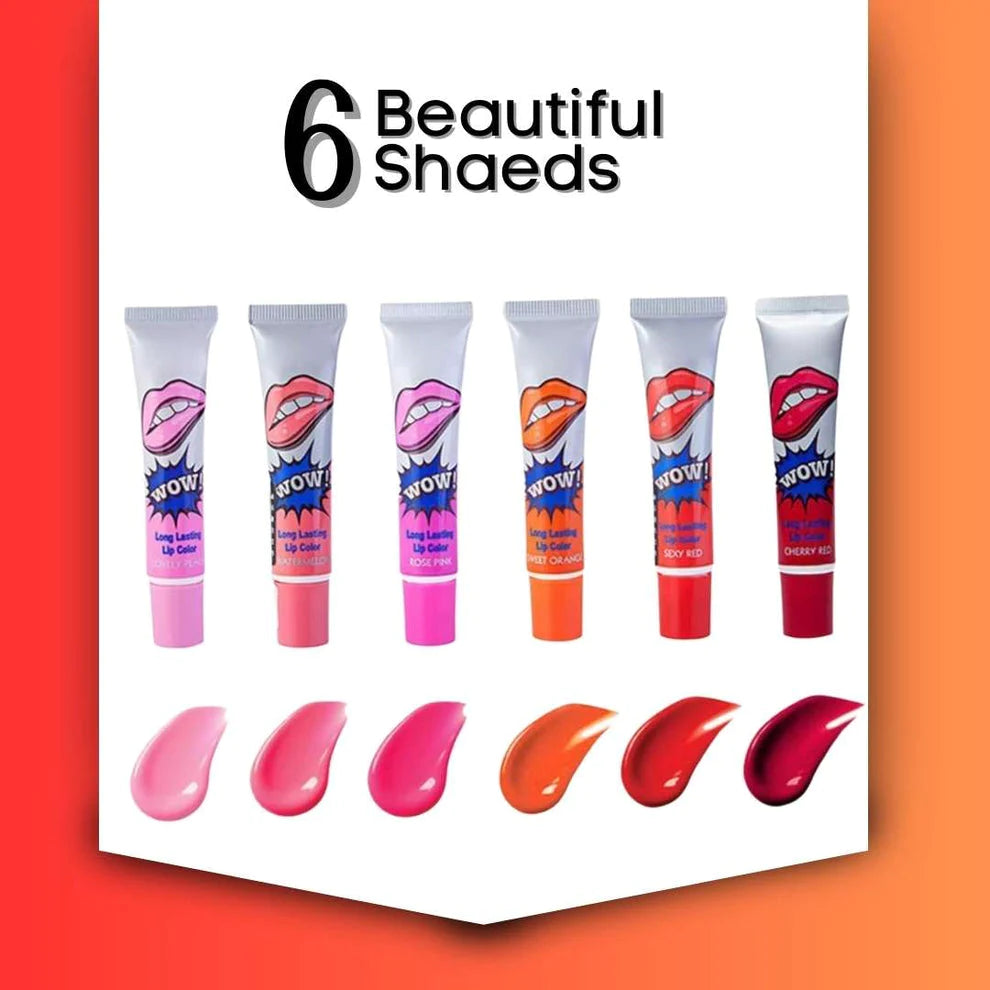 6 Colors Waterproof Liquid Impermeable lip gloss