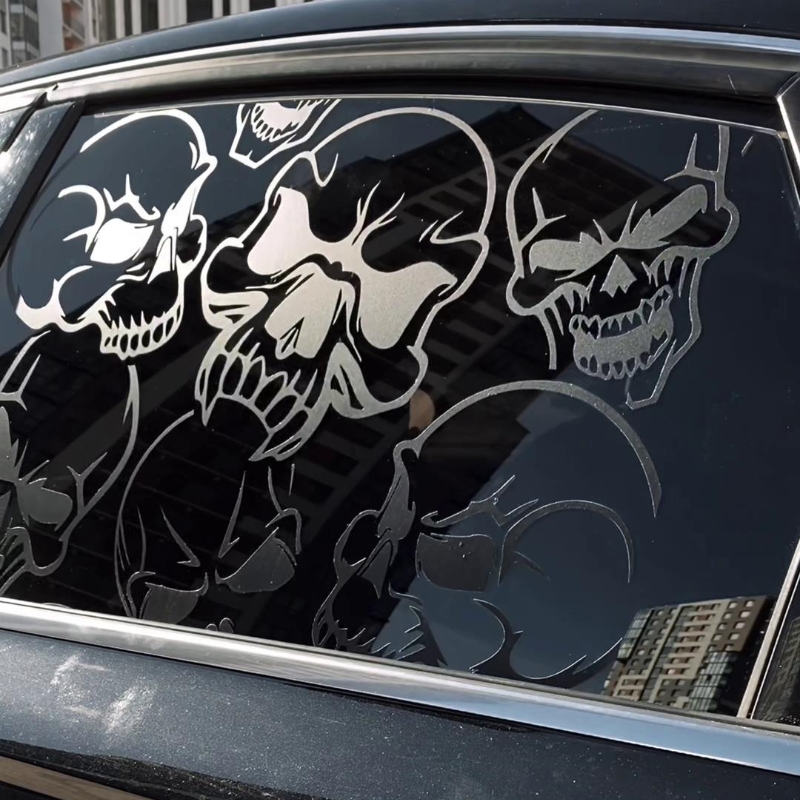 Custom Car Window Full Coverage Skull Decal