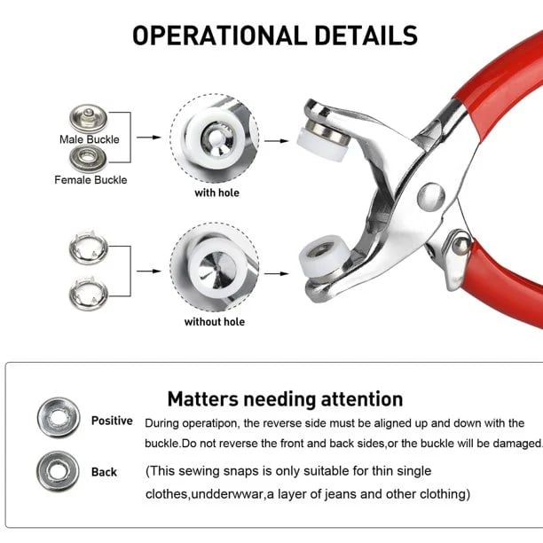 💖Mother's Day Sale 49% OFF-Metal Snap Buttons with Fastener Pliers Tool Kit