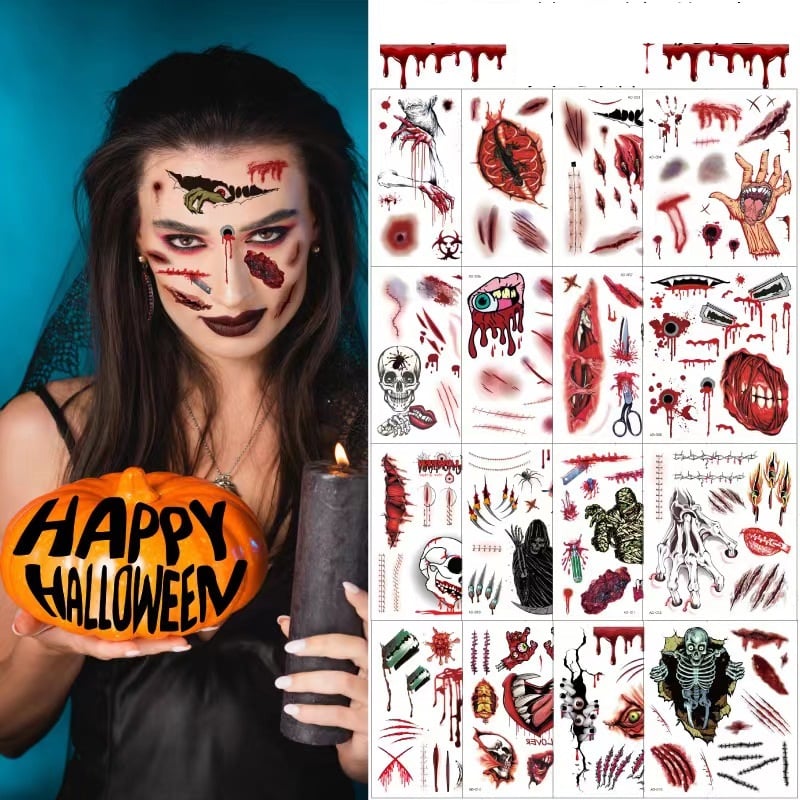 🎃HALLOWEEN PRE SALE - 49% OFF🎃Halloween Prank Makeup Temporary Tattoo