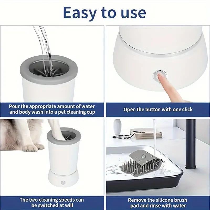 USB Rechargeable Pet Paw Cleaner, Automatic Pet Paw Cleaning Cup, Pet Paw Cleaning Tool, Pet Grooming Tool, Dog & Cat Grooming Supplies