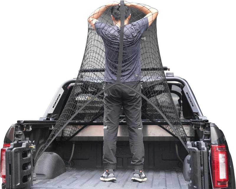 Highly Elastic Cargo Net, Simple Truck Bed Cargo Mesh Organizer, Ideal for ATV, SUV, UTV, Truck and Boat Use