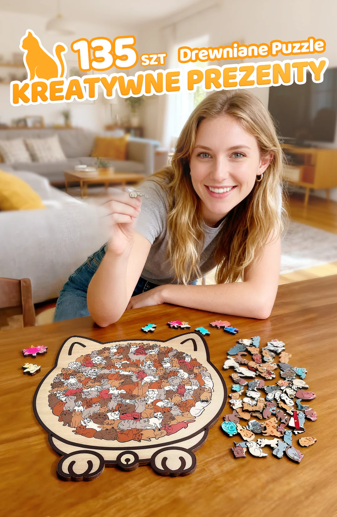 135-piece wooden jigsaw puzzle - a creative gift