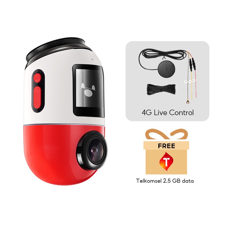 70mai Dash Cam Omni X200 360° Full View 4G Connect HD 1080P FOV 140° - Hitam+4G Kit, Built-in 64G