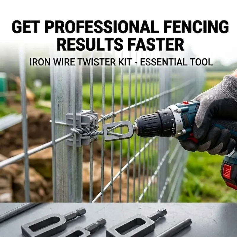 🔩 Heavy-Duty Wire Twister Tool for Drill ⚙️, High-Carbon Steel Rebar Tie Wire Twisting Bit, Fast Wire Tying Attachment for Construction 🏗️, Fencing 🚧, and Gardening 🌱