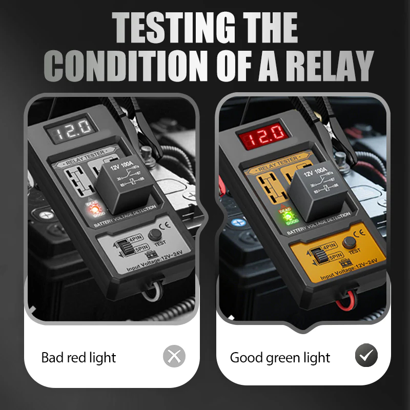 🔥【#1 Best Seller】🔥 Inaccurate diagnostics/dangerous connections/limited compatibility? 4/5 pin relay tester, only 60 units available⚡️
