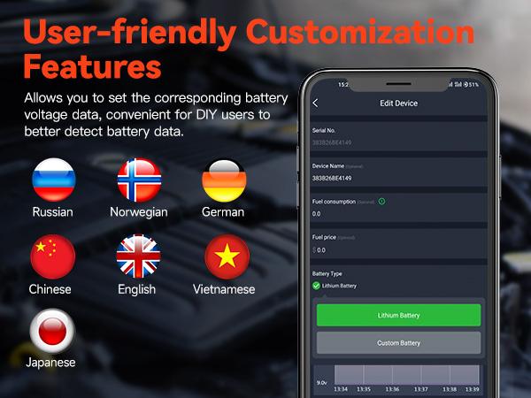Product Introduction of ANCEL BM200 12V Car Battery Tester, Bluetooth 4.2 Auto Battery Load Analyzer for Lithium & Lead-Acid Batteries with Cranking Charging Test Alarm Record Voltage History 12
