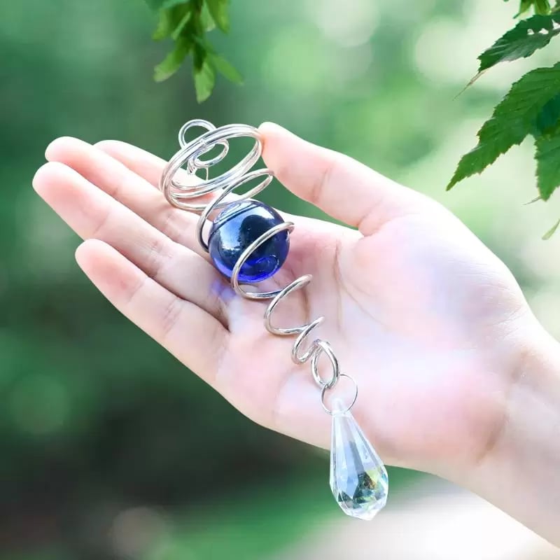 🔥Hot Sale 49% OFF🔥Rotating Spiral Tail Wind Chime Crystal Pendant