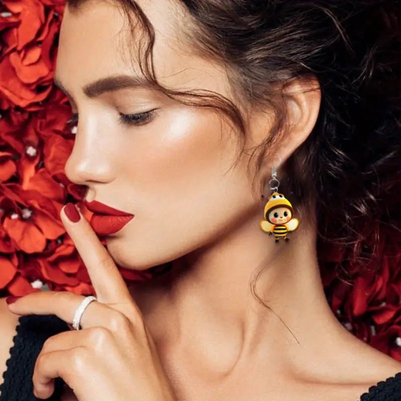 (🔥HOT SALE NOW 49% OFF) -🌻Cute Sunflower & Bee Acrylic Earrings🐝