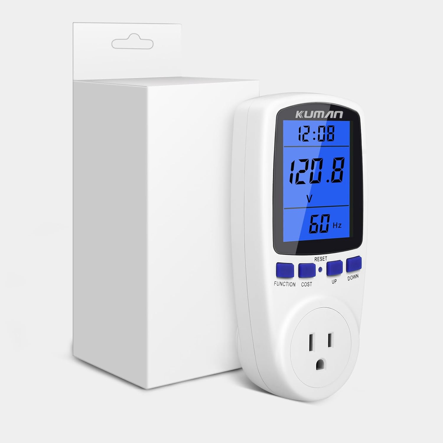 Advanced LCD Display Night Vision, Equipped with Power Consumption Monitor Energy Voltage Amps Electricity Usage Monitor, Overload Protection, 7 Display Modes for Energy Saving, Watt Meter