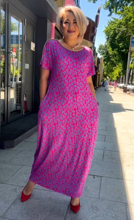 👗【S-3XL】 Módní šaty s potiskem nadměrné velikosti