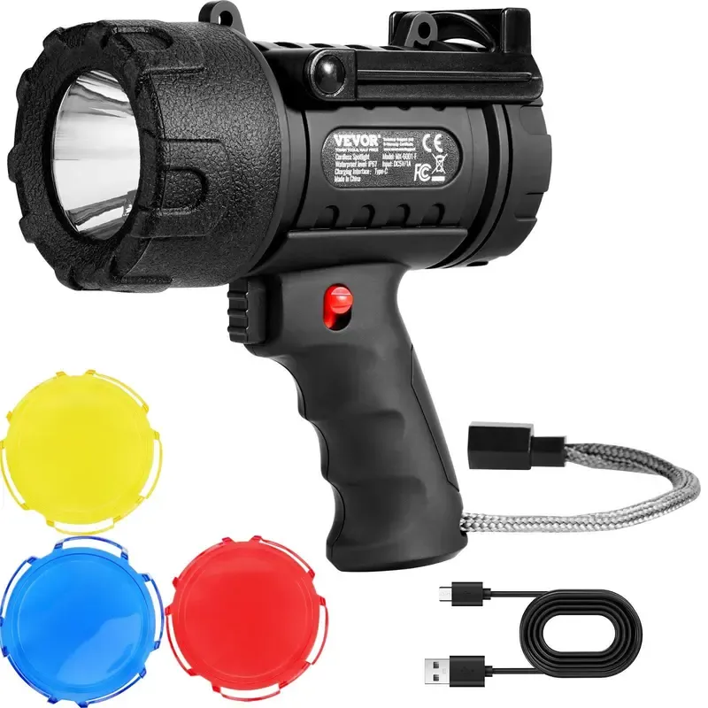 VEVOR Super Bright Rechargeable Spotlight Flashlight 200,000LM Searchlight