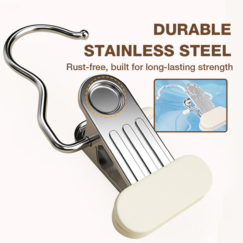 👔🧺 Multifunctional Drying Rack Hangers with Clips - Powerful, Non-Slip Rubber Coating & Durable Stainless Steel (Ideal for Washing Machine & Storage)