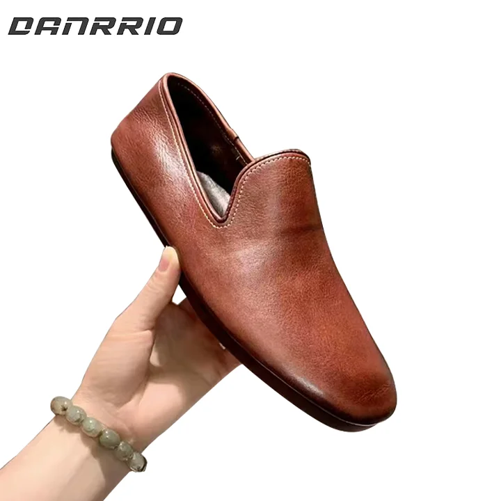 Handmade horse leather shoes Goodyear craft vintage loafers | wallet shoes