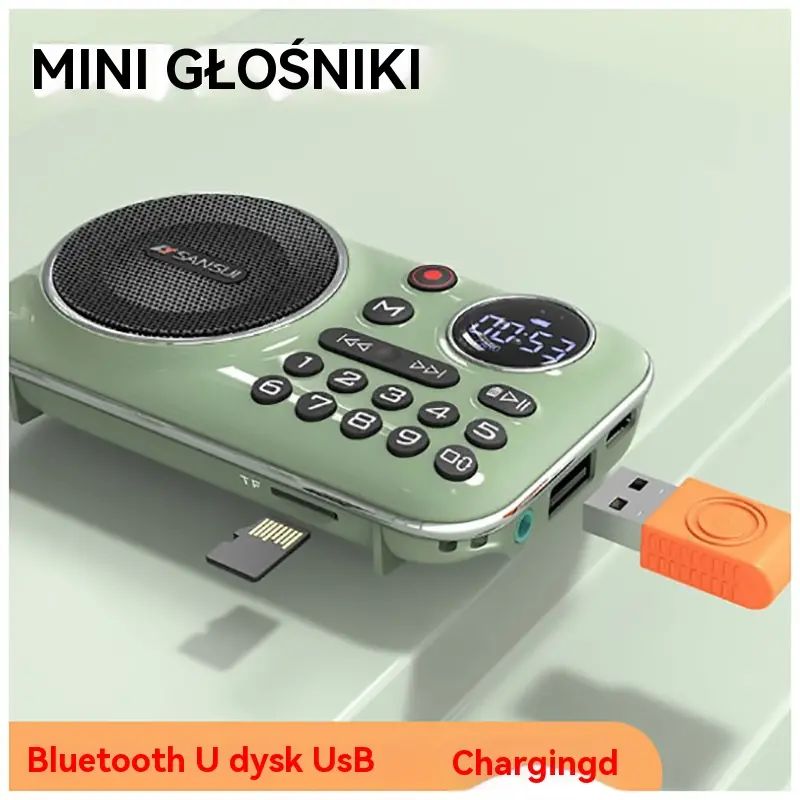 F21 Bluetooth radio, can insert U disk, portable music player, can insert headphones, listen to the radio