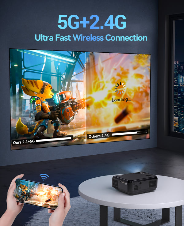 USSUNNY 5G WiFi Bluetooth Projector