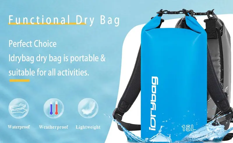 Product Introduction of IDRYBAG Waterproof Backpack Dry Bag for Women Men, Floating Bag Dry Backpack 2L/5L/10L/15L/20L, Dry Bags Waterproof for Kayaking, Boating, Canoeing, Rafting, Hiking, Camping christmas 2024 ornament christmas 2024 ornaments Blue Pink Outdoor Green 10