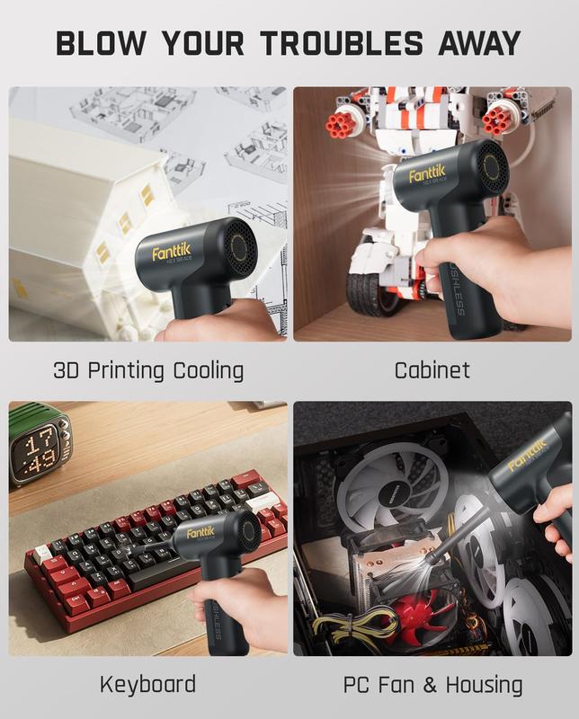 Fanttik B8 Ace Electric Air Duster with 110,000 RPM Brushless Motor and 100 m/s Max Blowing Speed Portable Blower Springtok