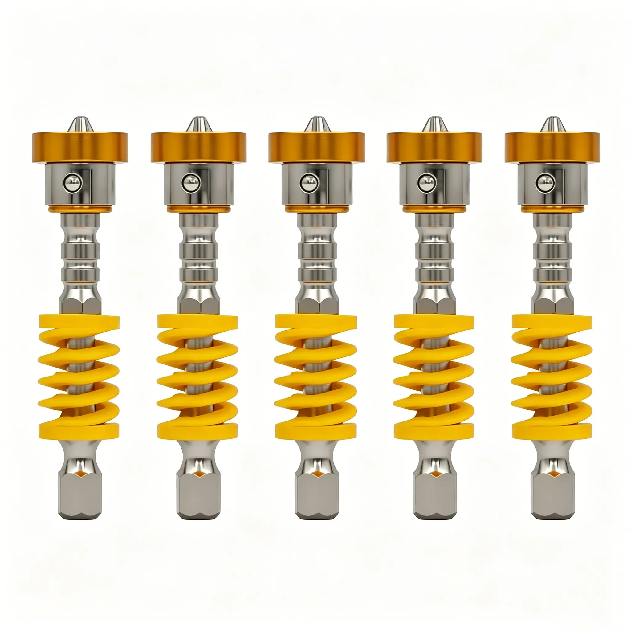 Pack Of 5 Magnetic Spring Loaded Screwdriver Bit Quickly Release Spring Mechanism For Electric Drills Power Tool fathersdaygift