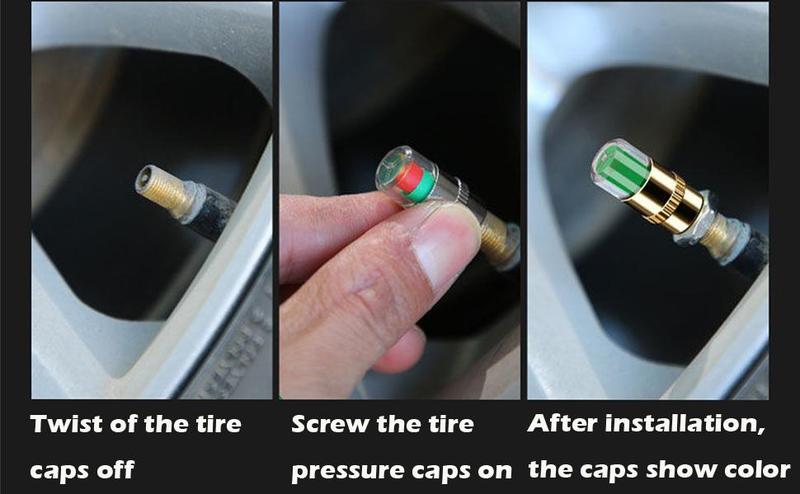 4 PCS Car Auto Tire Pressure Monitor Valve, Car Pressure Monitor Valve Stem, Tire Pressure Monitor